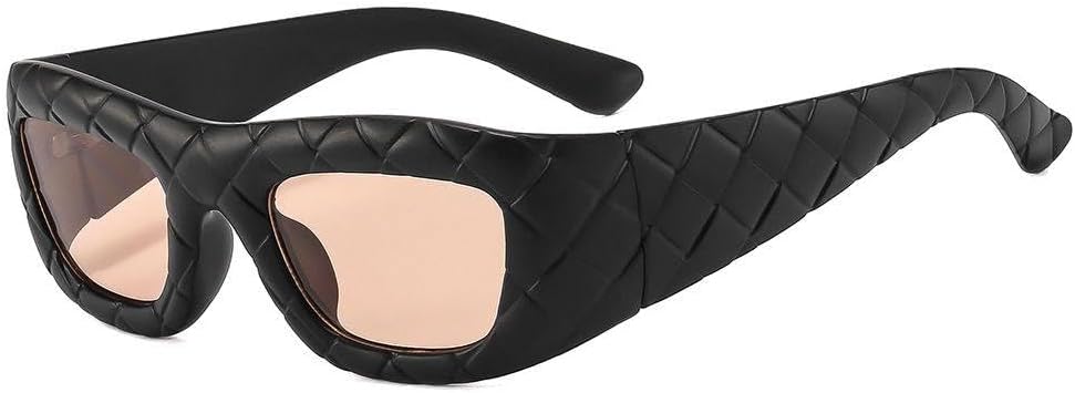 

Винтажные солнцезащитные очки большого размера для мужчин, модная полосатая оправа, хип-хоп, солнцезащитные очки для женщин, уникальные панк-очки, очки для активного отдыха HYYZZC, Black Tea