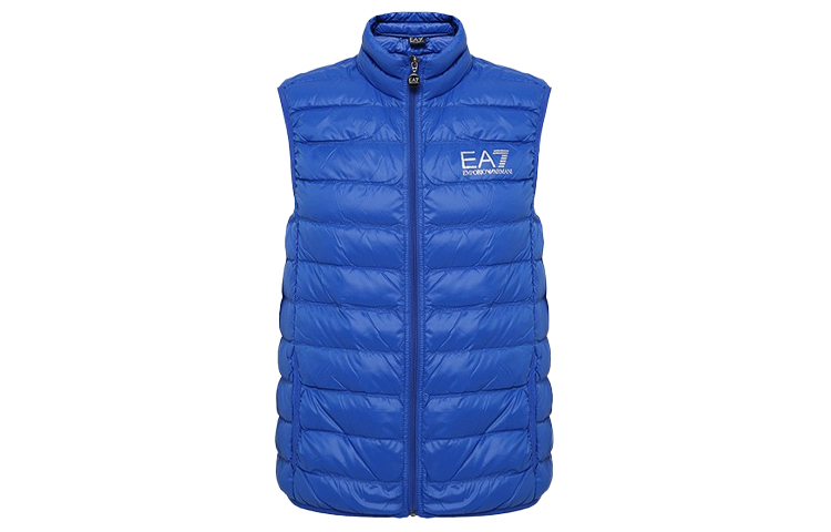 EA7 Пуховая жилетка мужская синяя EMPORIO ARMANI — фото 2