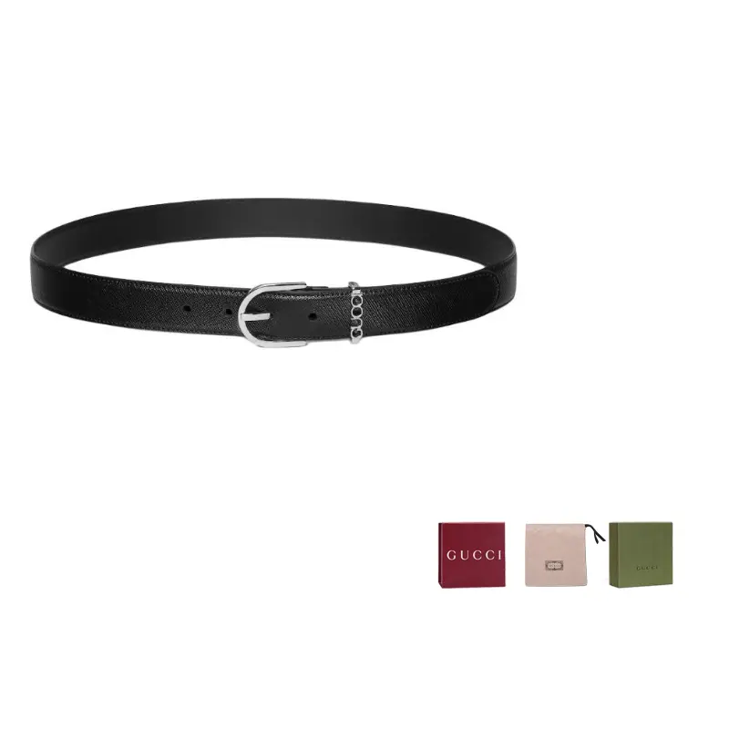 

Gucci Мужской кожаный ремень, черный, ширина 4 см
