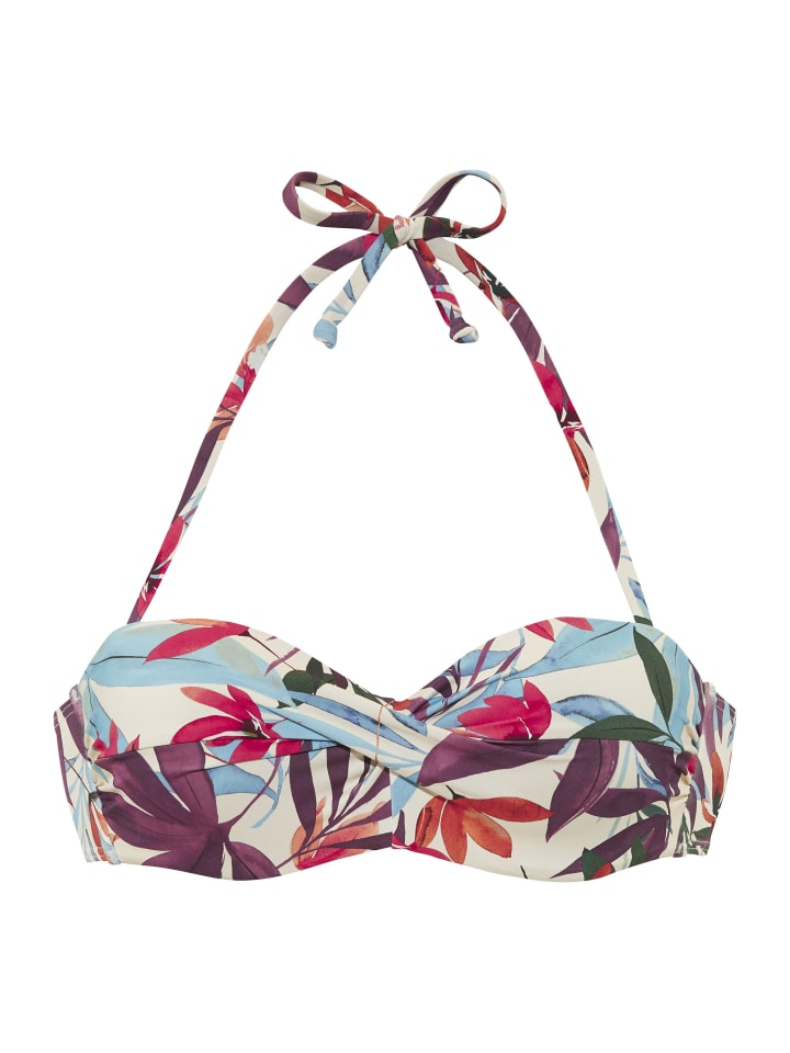 

LASCANA Бикини-топ без косточек с кремовым принтом, Бежевый, LASCANA Бикини-топ без косточек с кремовым принтом