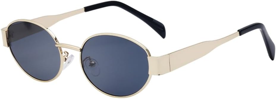 

Солнцезащитные очки UV400 для мужчин и женщин | Маленькая оправа, овальная, металлическая, круглая | для вождения и занятий спортом на открытом воздухе generic, C2goldgray