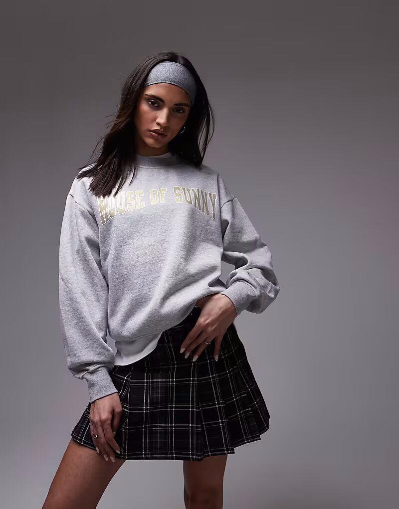 

Семейный свитер House of Sunny oversize с круглым вырезом в цвете «громовой серый»