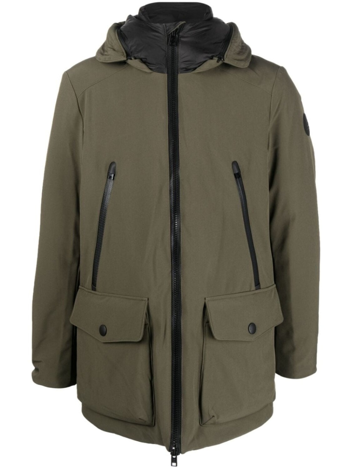 

Woolrich парка на молнии с капюшоном, зеленый