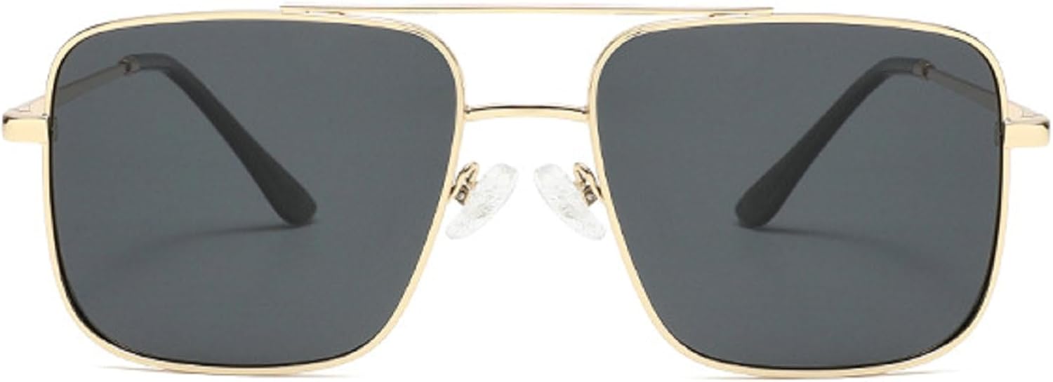 

Женские солнцезащитные очки-пилот с двойным лучом, модель 2025, роскошные винтажные квадратные солнцезащитные очки для мужчин, модные очки для активного отдыха mincl, Gold Black