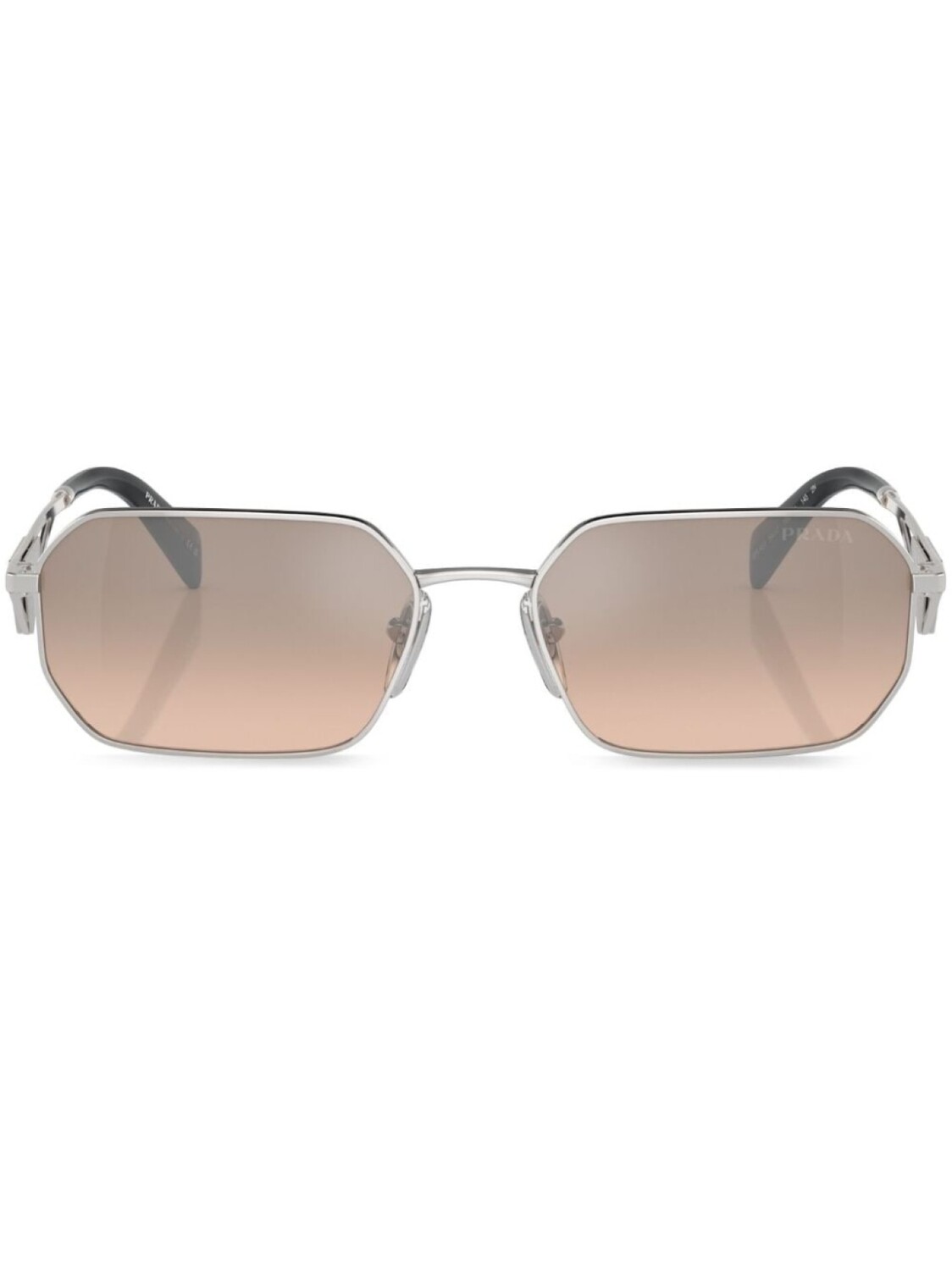 

Prada Eyewear солнцезащитные очки в прямоугольной оправе, золотистый