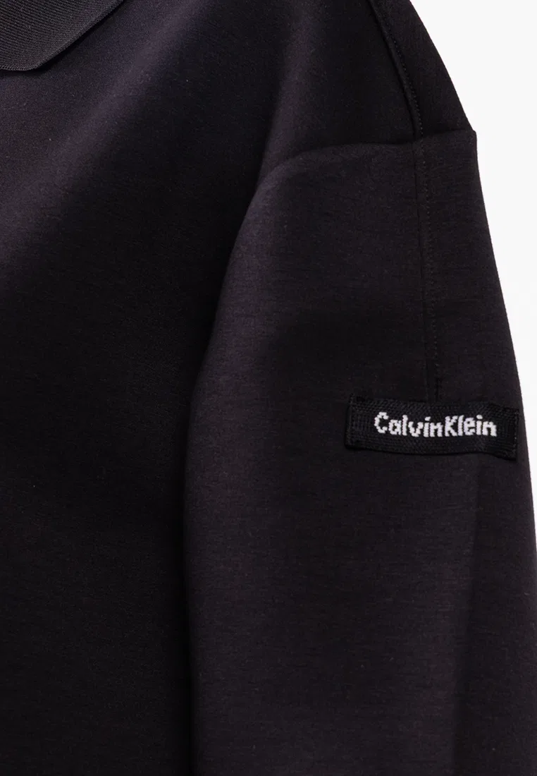 Платье-свитшот поло, мини, Calvin Klein Jeans, черный — фото 3