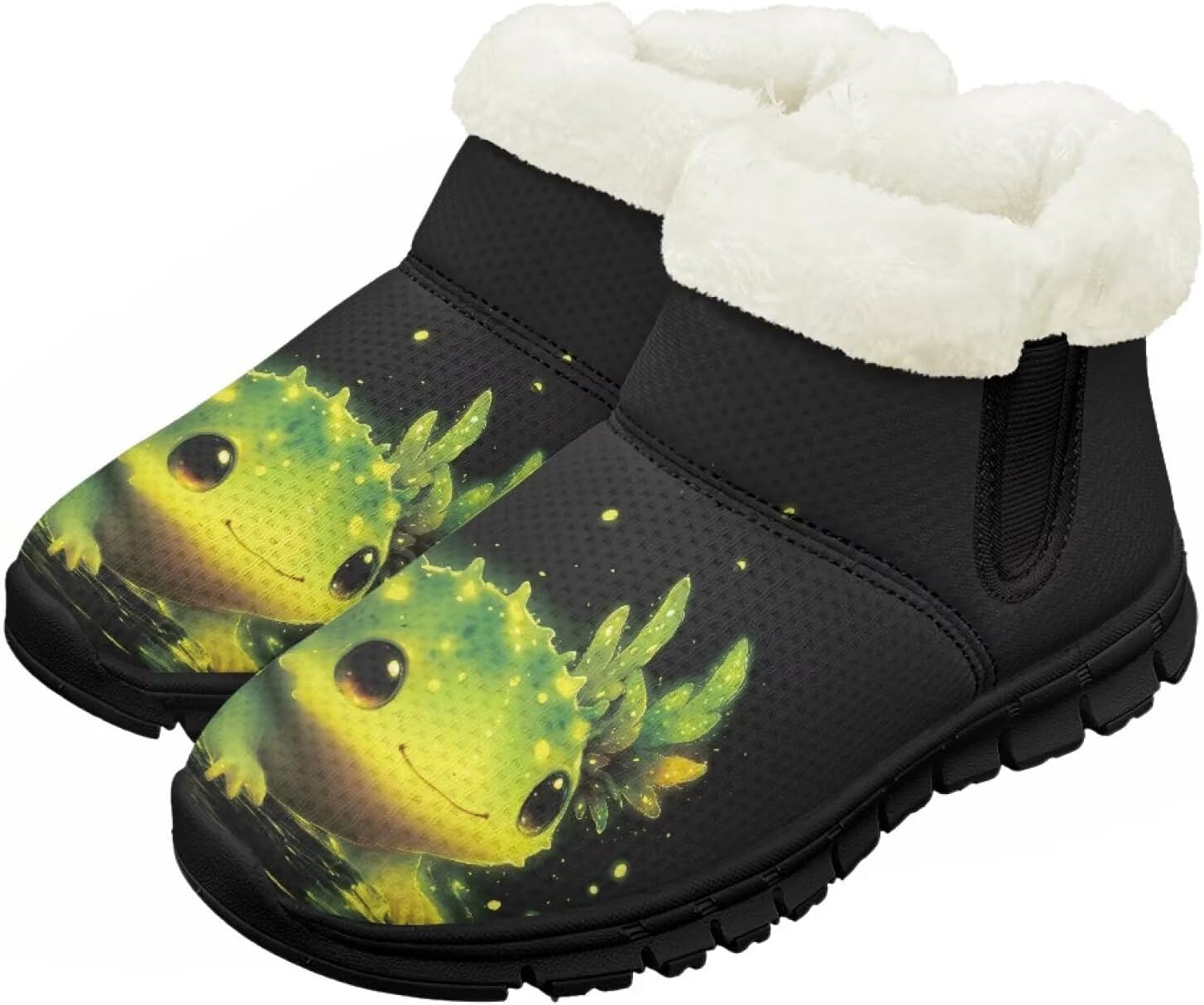 

Мальчики Девочки Зимние теплые ботинки Нескользящие легкие уличные ботинки для ходьбы в холодную погоду Chririnla, Green Axolotl