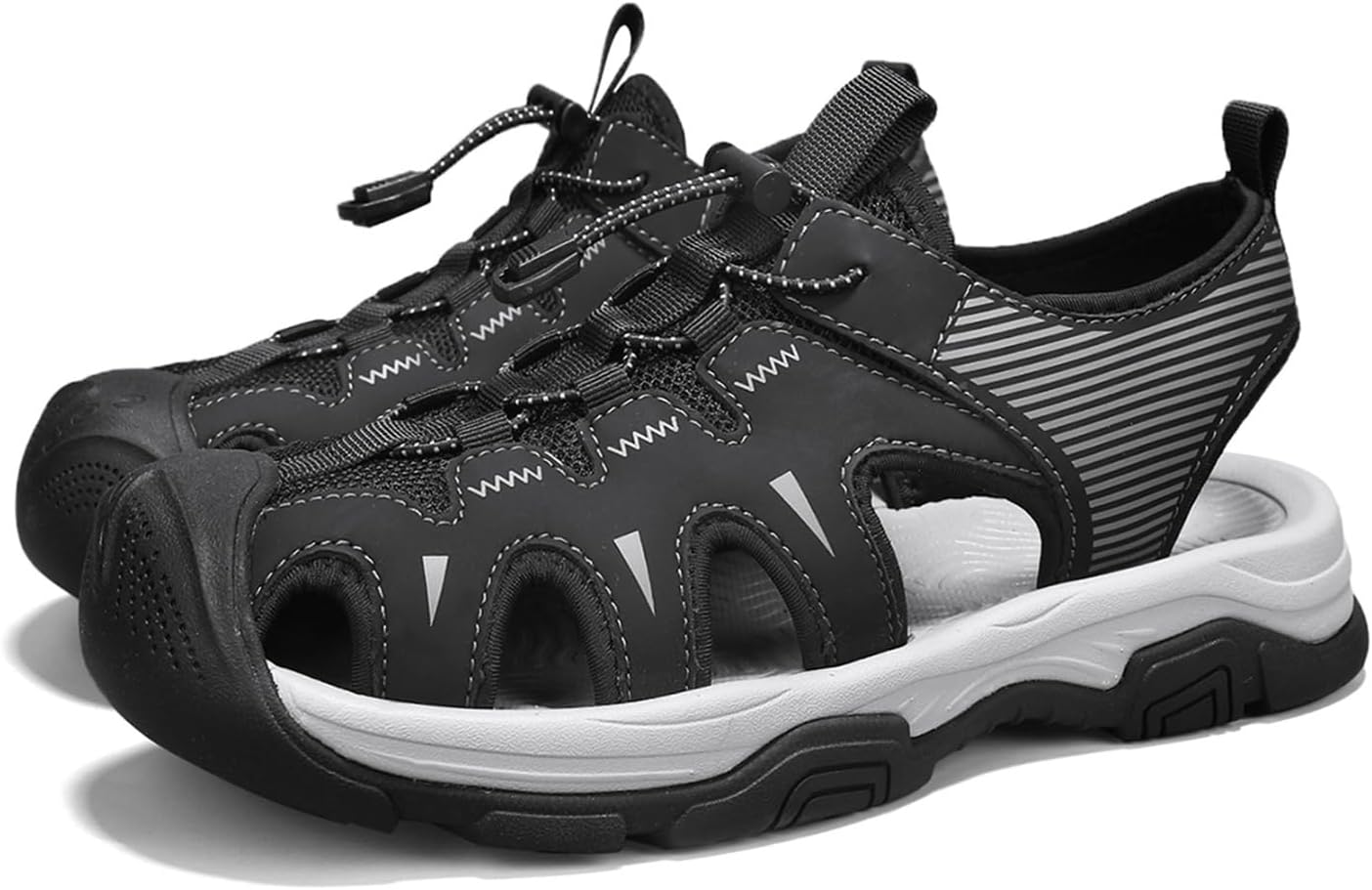 

Tzsaixeh Мужские легкие спортивные сандалии для трекинга, прогулок и повседневной носки, водонепроницаемые спортивные сандалии, пляжные с закрытым носком для активного отдыха на открытом воздухе (Цвет: синий, Размер: 8.5)