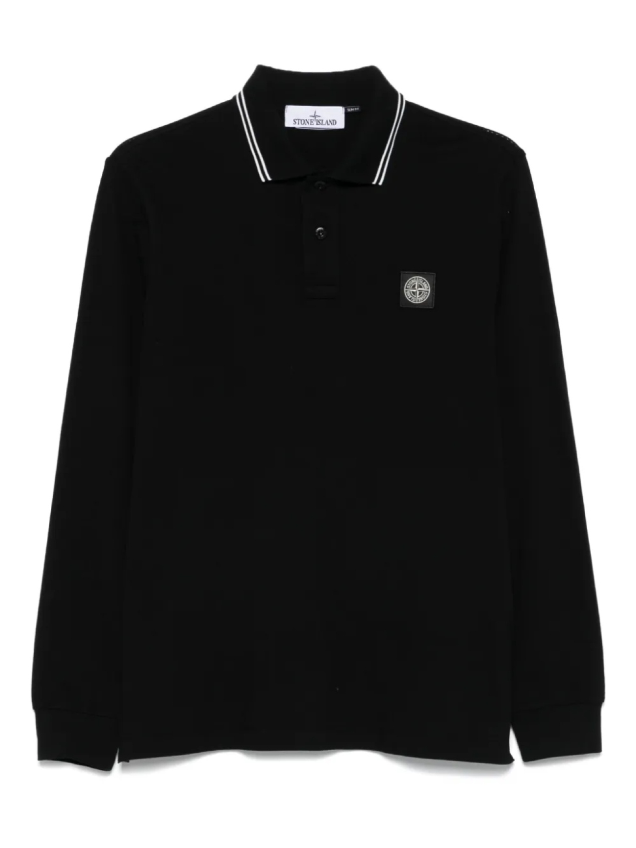

Футболка-поло с длинными рукавами и логотипом Stone Island, черный