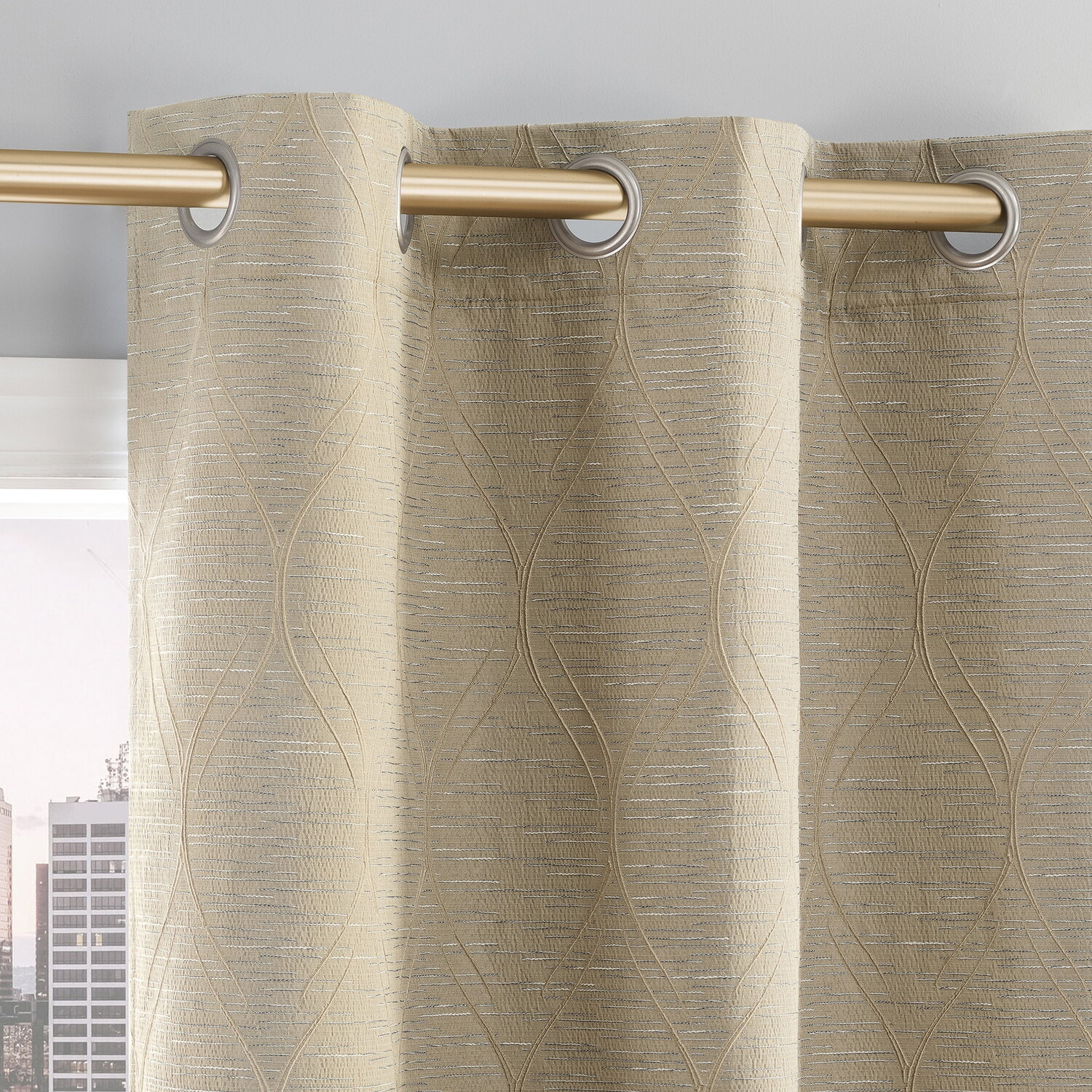 

Шторы Sun Zero Alaster Geometric Ogee 40 x 84 дюйма, серо-коричневый