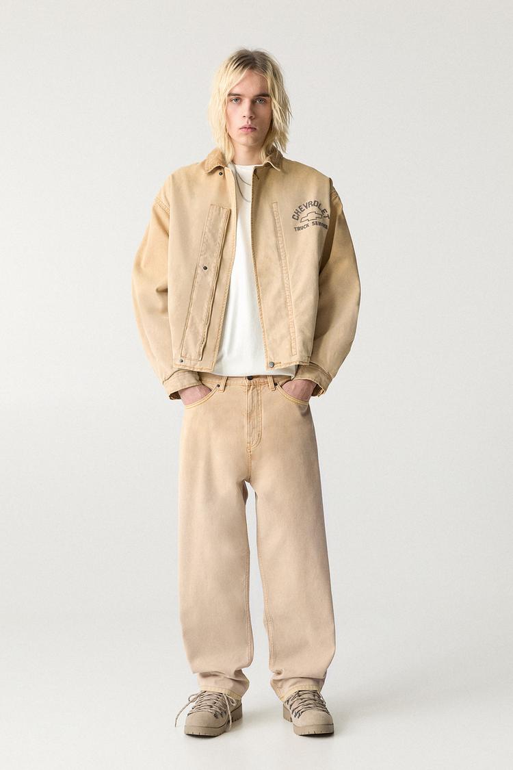 

Широкие джинсы Chevrolet Pull And Bear, бежевый