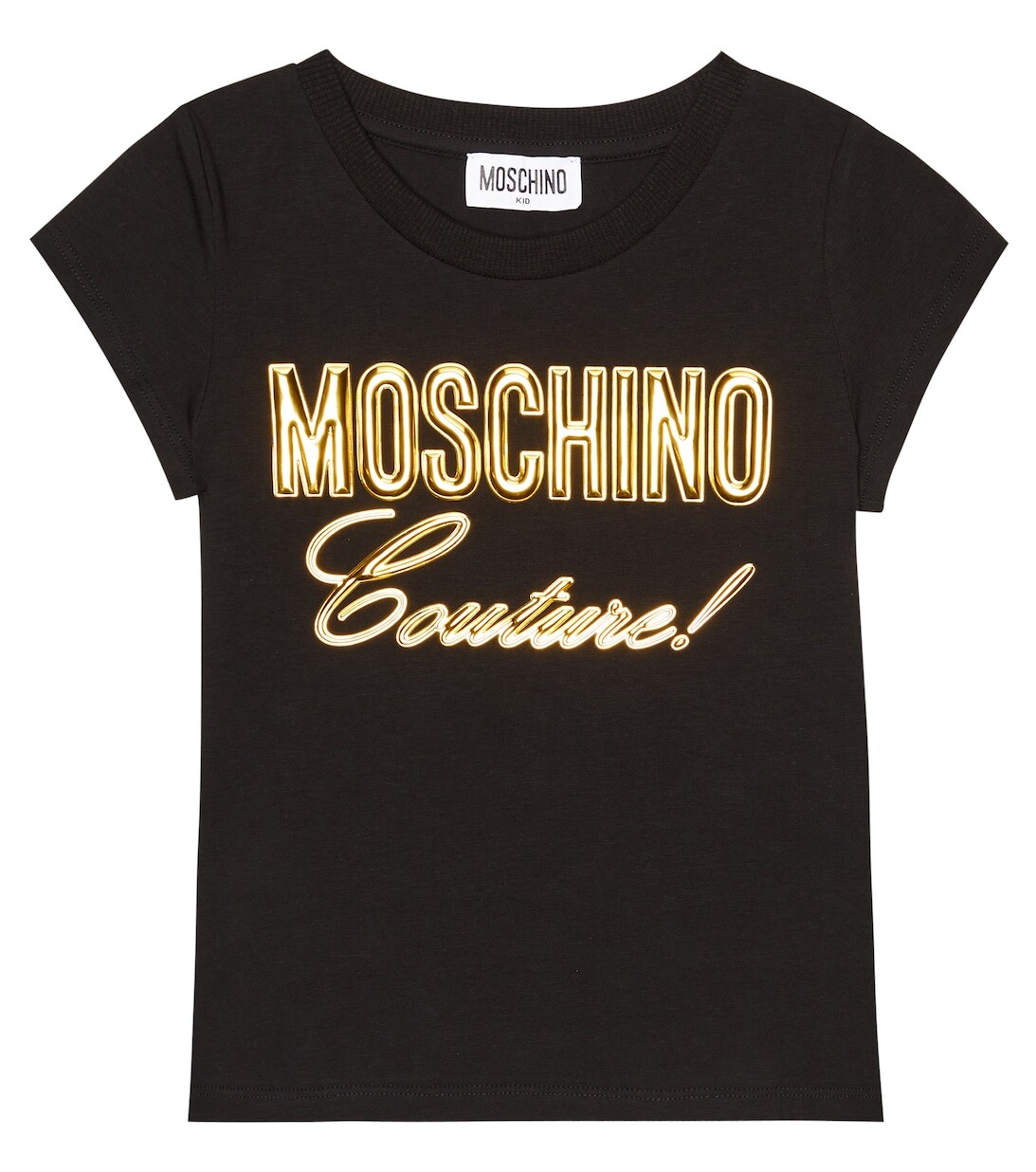 

Футболка из смесового хлопка с логотипом Moschino, черный