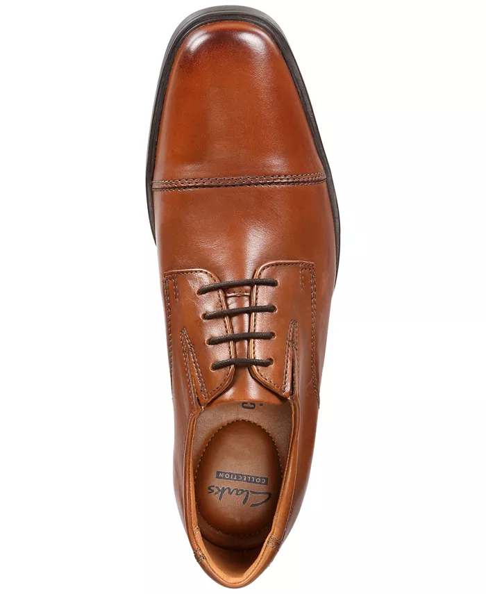 Мужские оксфорды Tilden с мыском-каплей Clarks, коричневый — фото 2