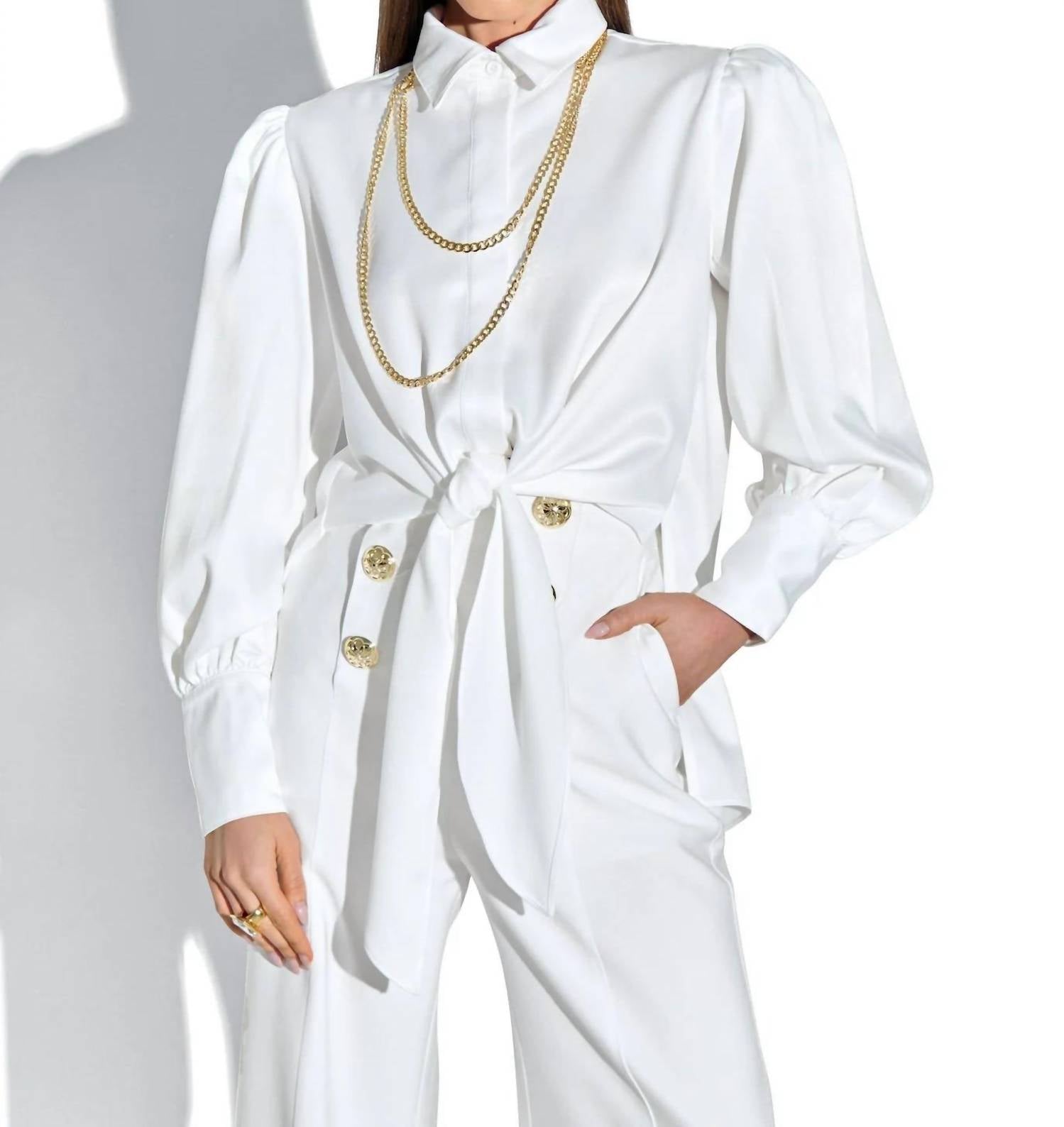 

Блузка с длинными рукавами Alessia в цвете Off White Cristina Sabatini