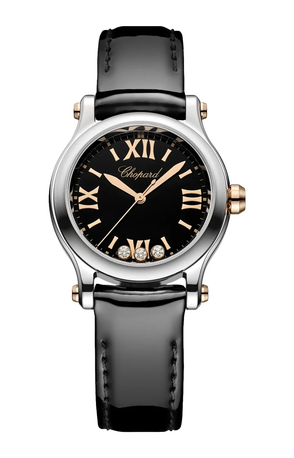 HAPPY SPORT 30 ММ, КВАРЦ, ЭТИЧНОЕ РОЗОВОЕ ЗОЛОТО, LUCENT STEEL, БРИЛЛИАНТЫ - 278590-6015 CHOPARD, серебряный