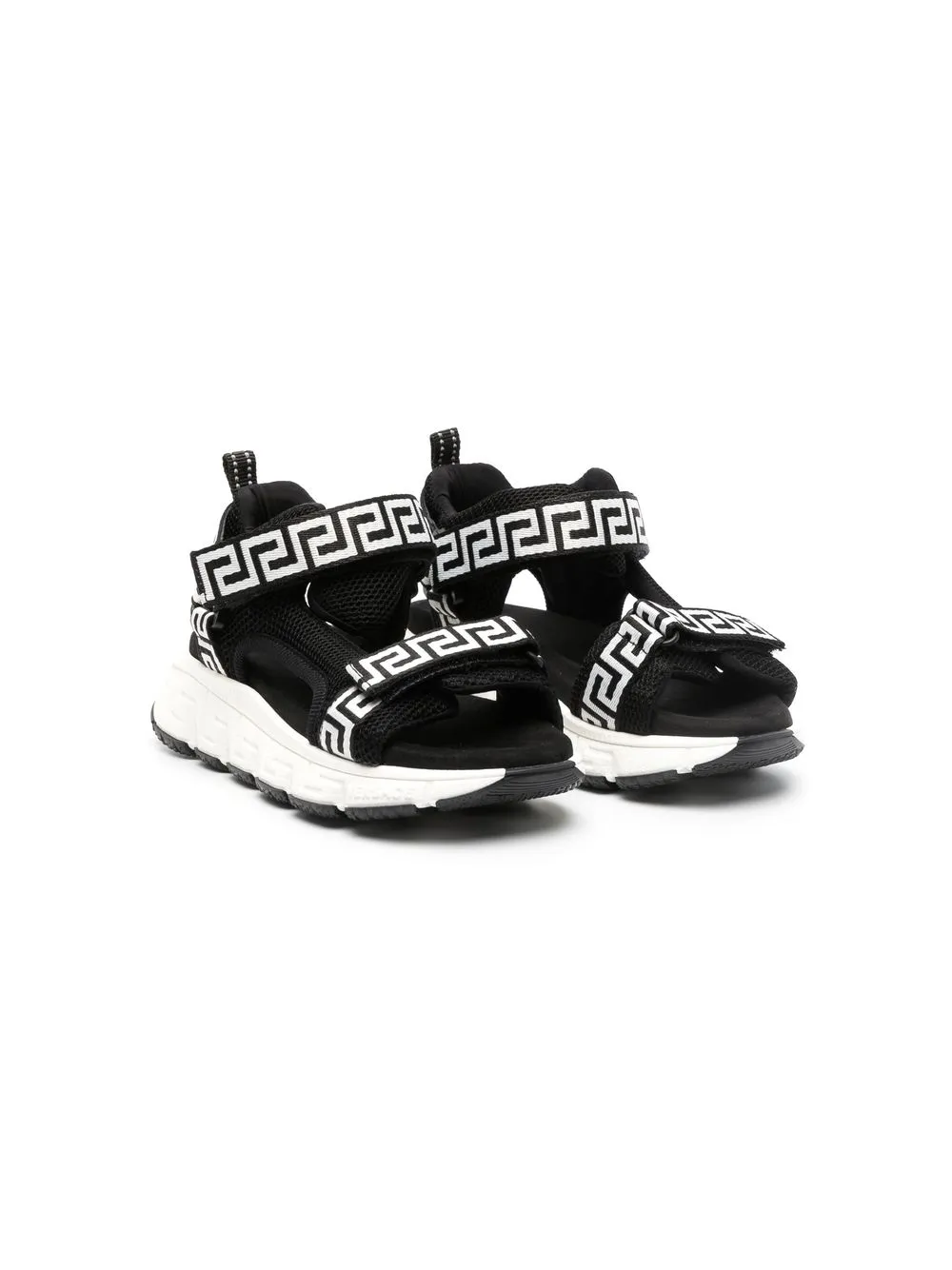 

Кроссовки на липучках с принтом Greca Versace Kids, черный