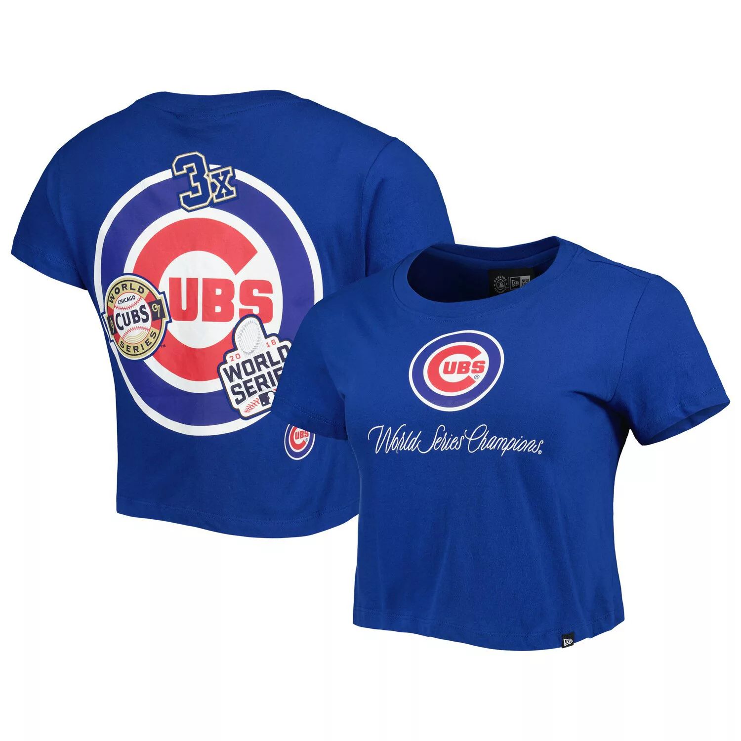 

Синяя женская футболка New Era Chicago Cubs Historic Champs New Era, Синий, Синяя женская футболка New Era Chicago Cubs Historic Champs New Era