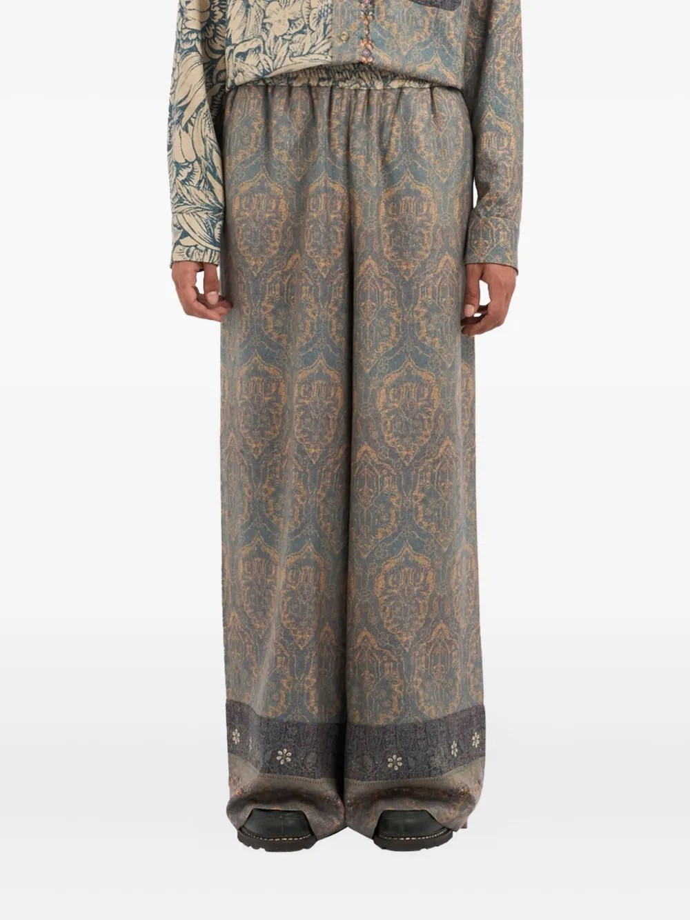 

Брюки K20164 с принтом Pierre-Louis Mascia, синий