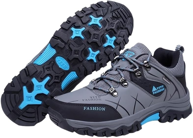 

Прочные походные ботинки для мужчин - удобные и противоскользящие для охоты, кемпинга и треккинга Hoalox, серый