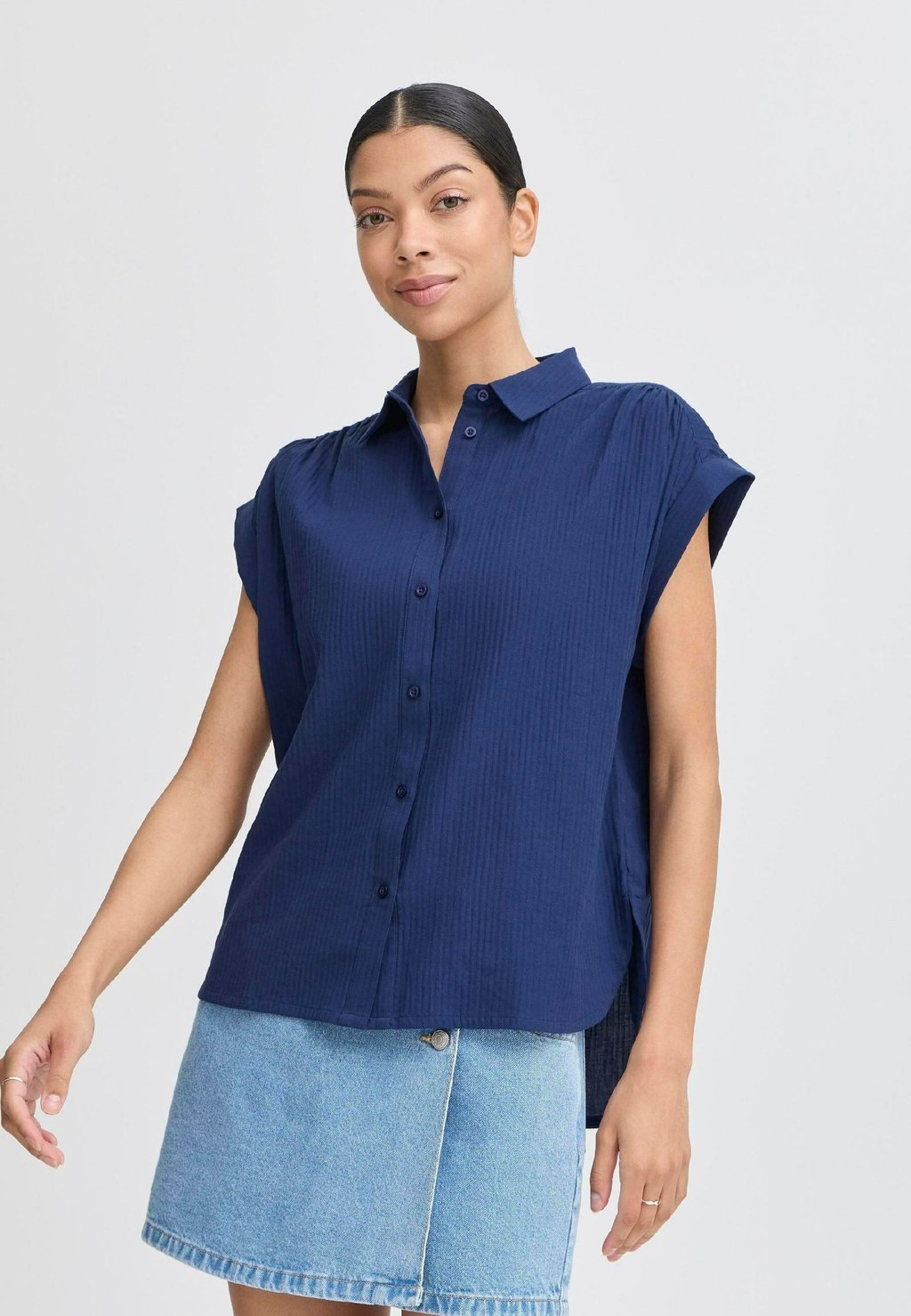 

Блузка на пуговицах BYFRY b.young by Zalando, синий