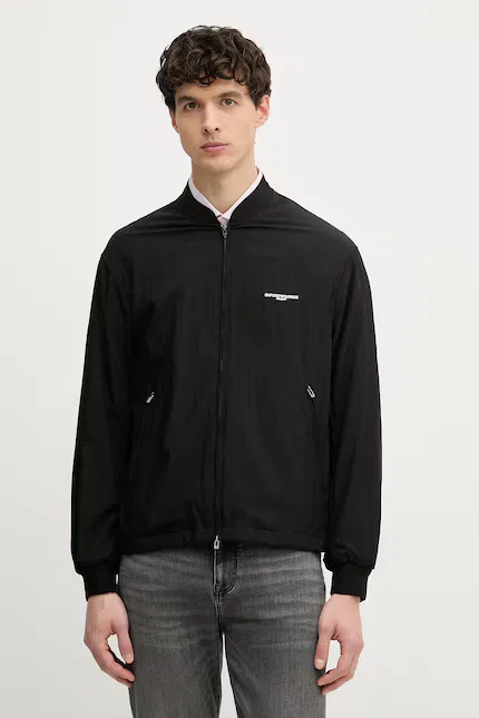 Куртка переходная короткая Emporio Armani, черный