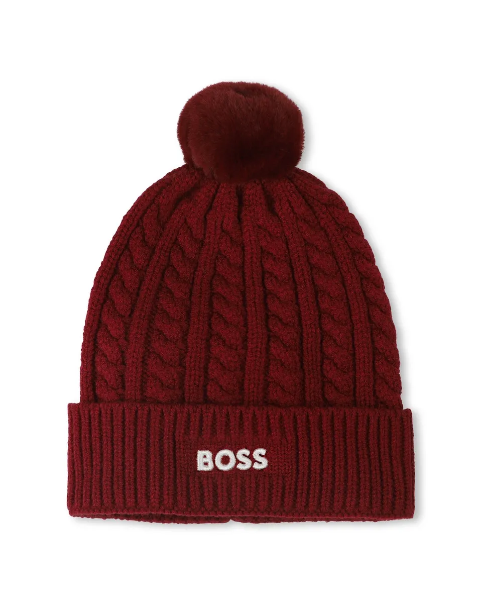 

Детская шапочка для мальчика из вискозы BOSS Kidswear, красный