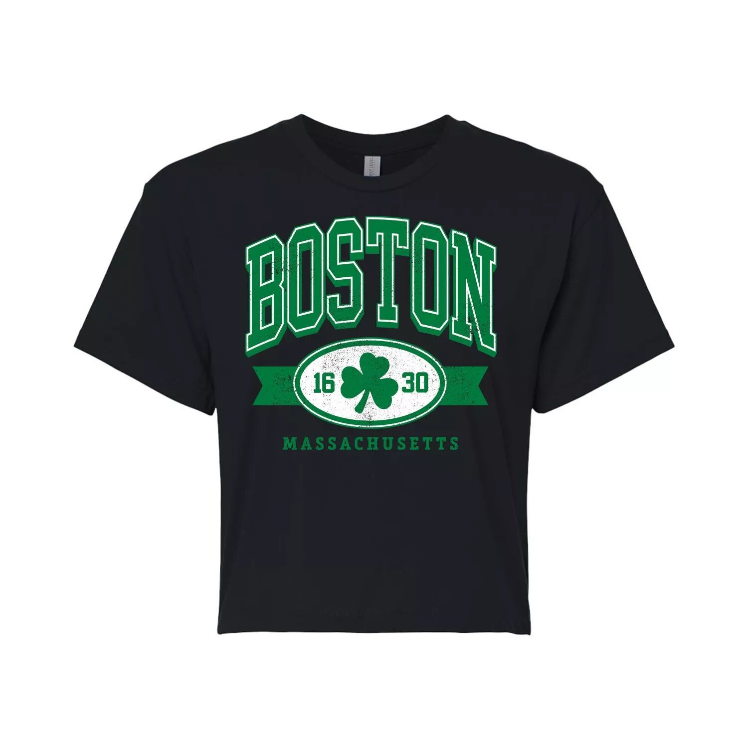 

Укороченная футболка с рисунком Boston для юниоров Licensed Character, черный