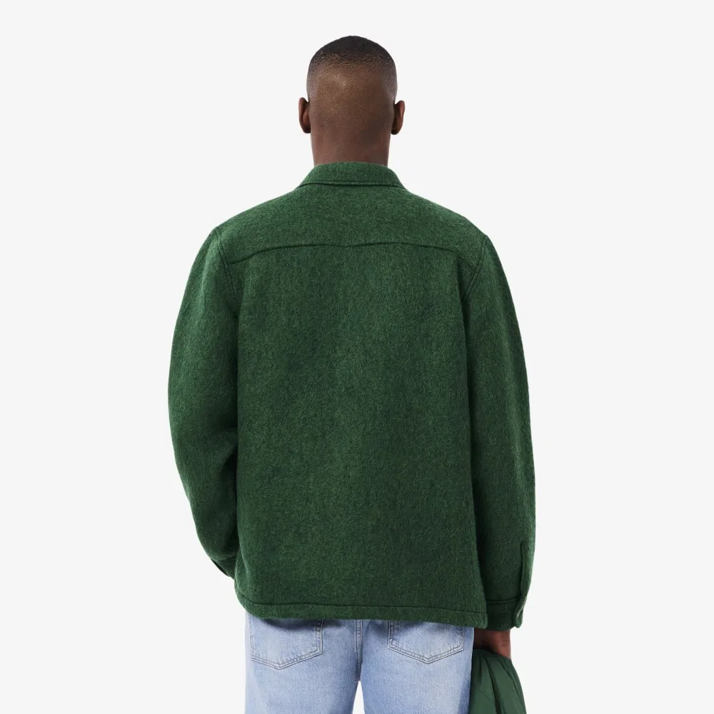 Мужская букле-рубашка зелёного цвета от Lacoste — фото 3