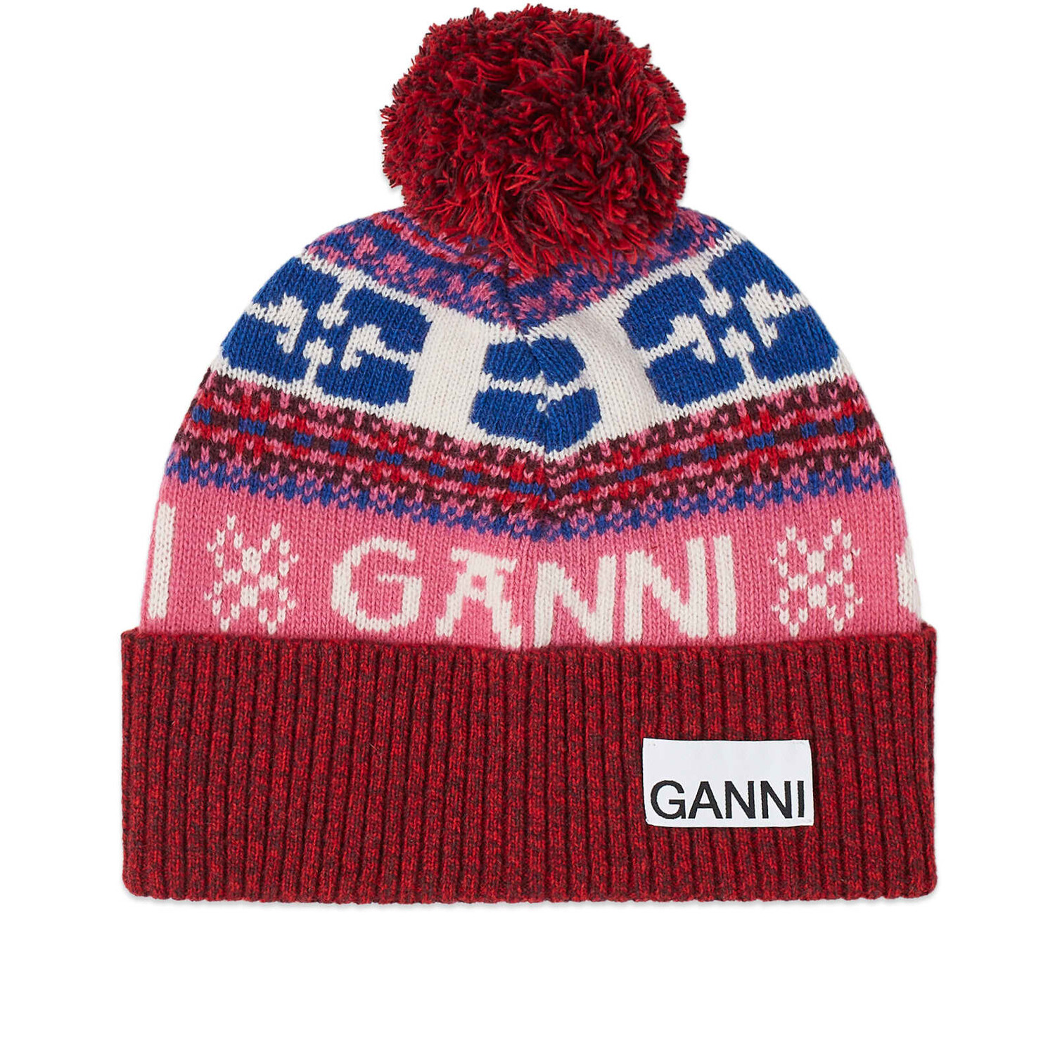 

Шапка Ganni Graphic Wool, цвет Multicolour