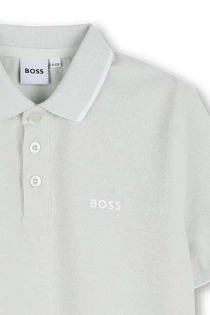 Поло хлопковое BOSS, бирюзовый — фото 3