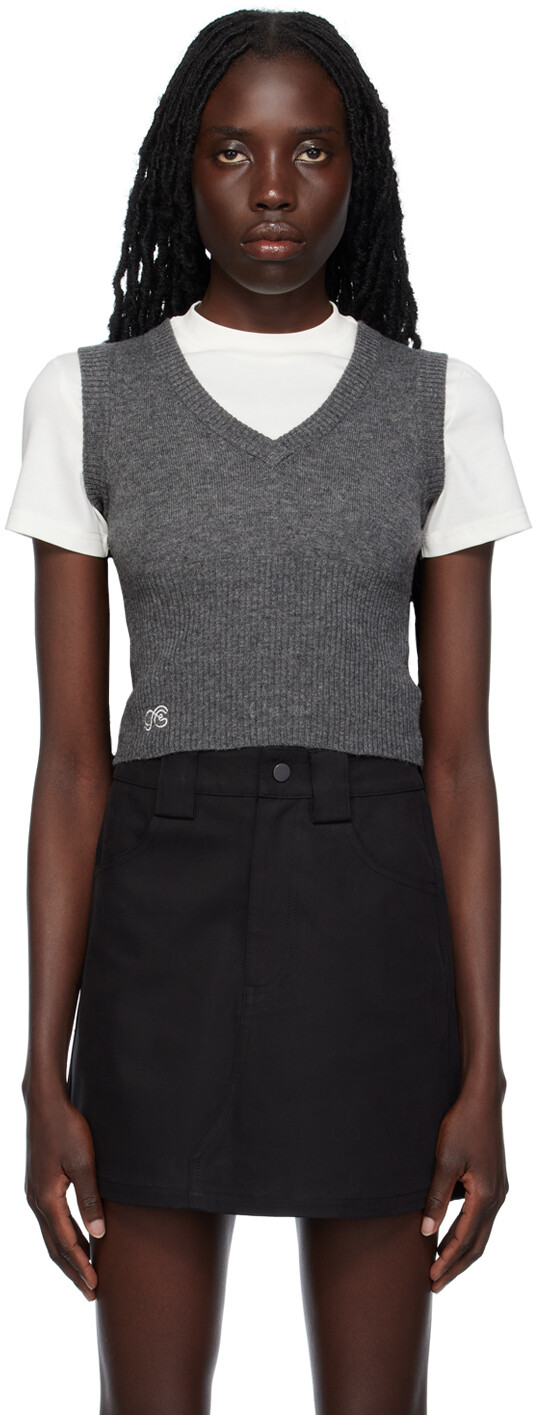 

SSENSE Эксклюзивный серый жилет Fax Copy Express