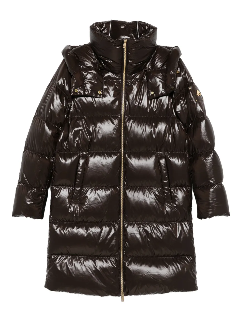 

Пальто на молнии с капюшоном Moose Knuckles, коричневый