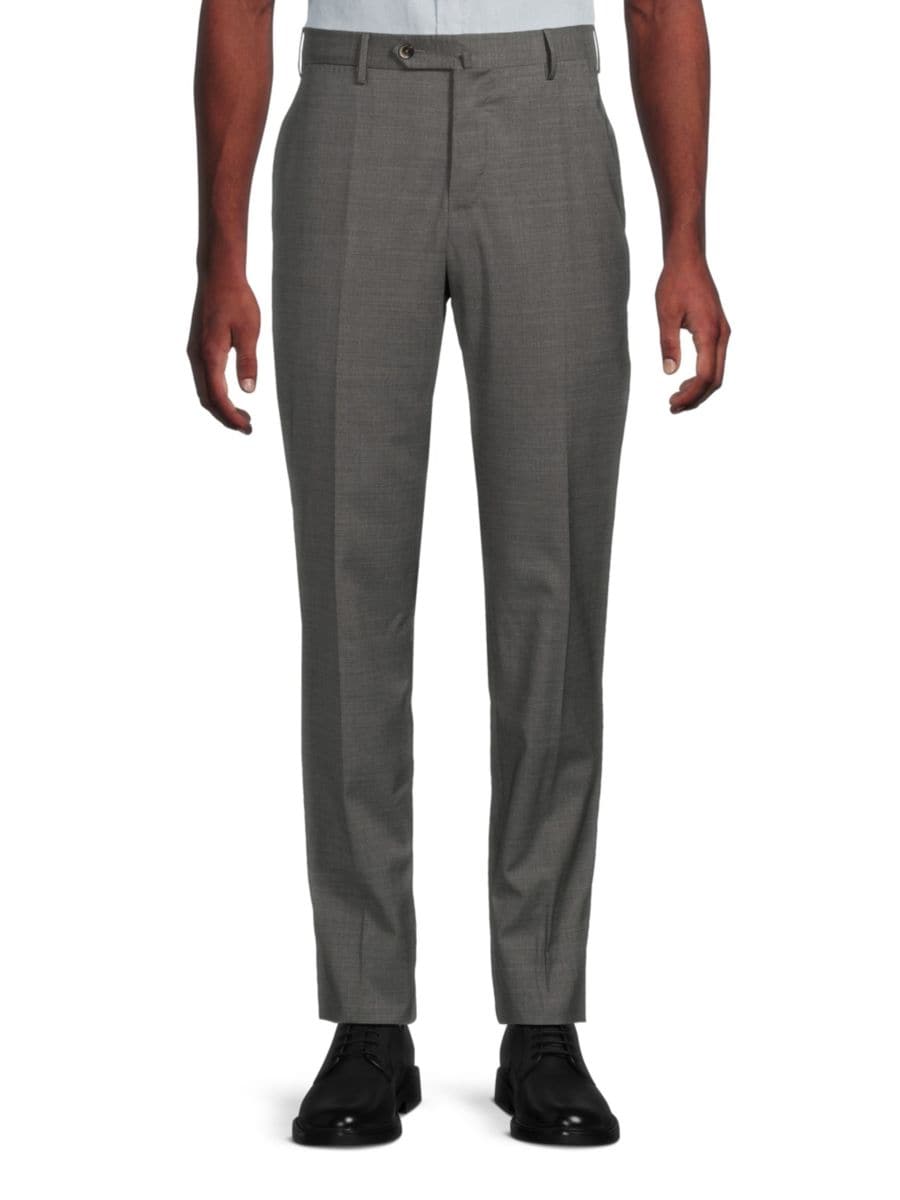 

Узкие брюки из эластичного флиса и шерстяной смеси PT Torino, серый