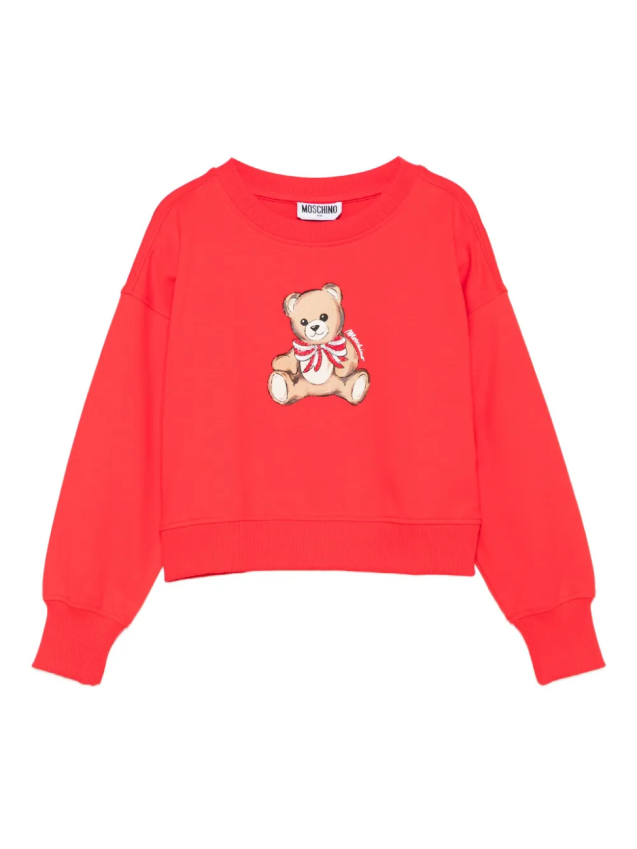 

Толстовка Moschino Kids с принтом медведя, красный