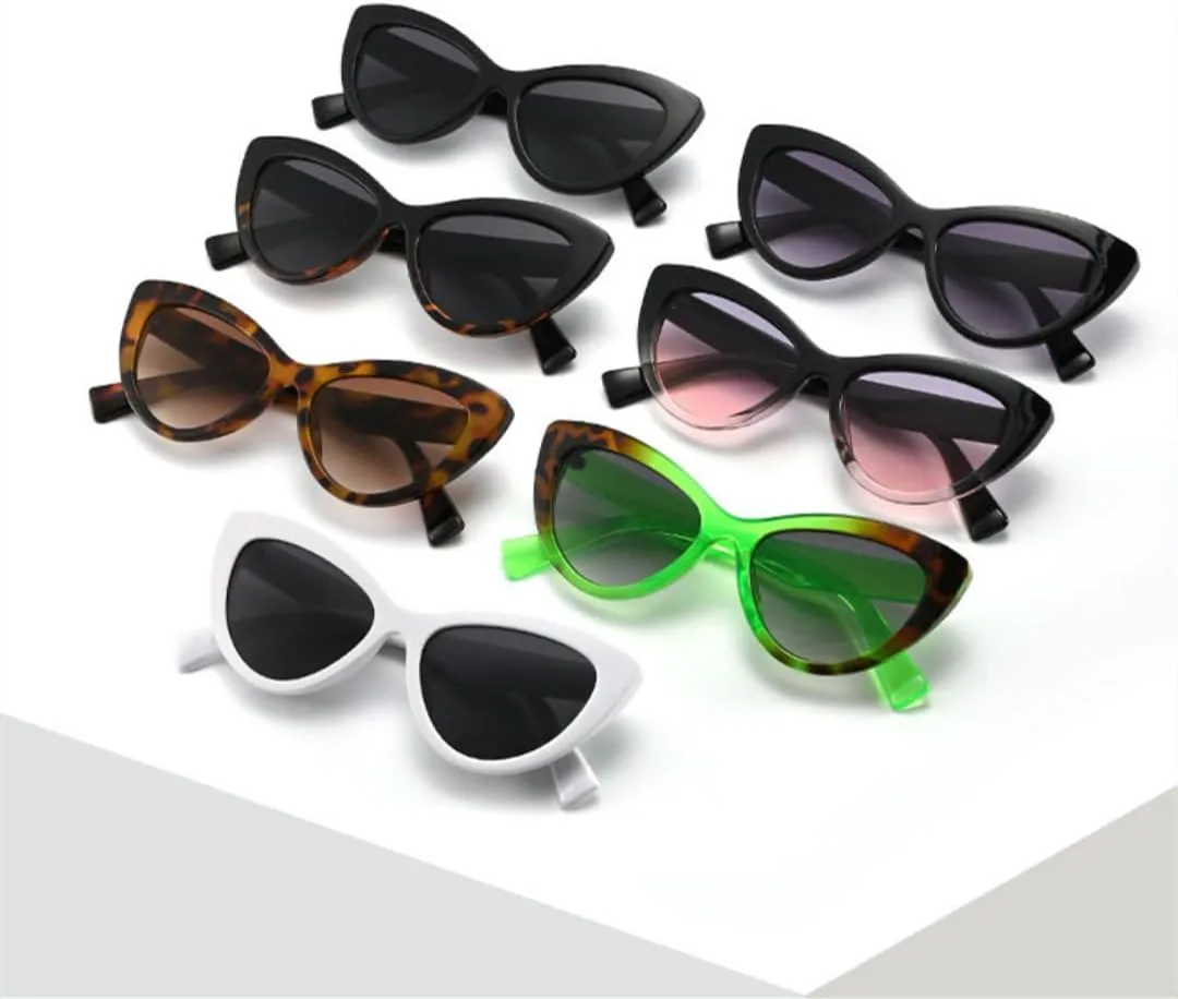 

Женские солнцезащитные очки в стиле «кошачий глаз» с леопардовым принтом, ретро-дизайн, разноцветные, защита от УФ-излучения UV400 TYUVIVO, Greenleopard-gray