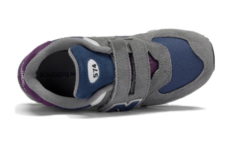 Амортизирующие низкие детские беговые кроссовки серо-голубые Kids' New Balance — фото 2