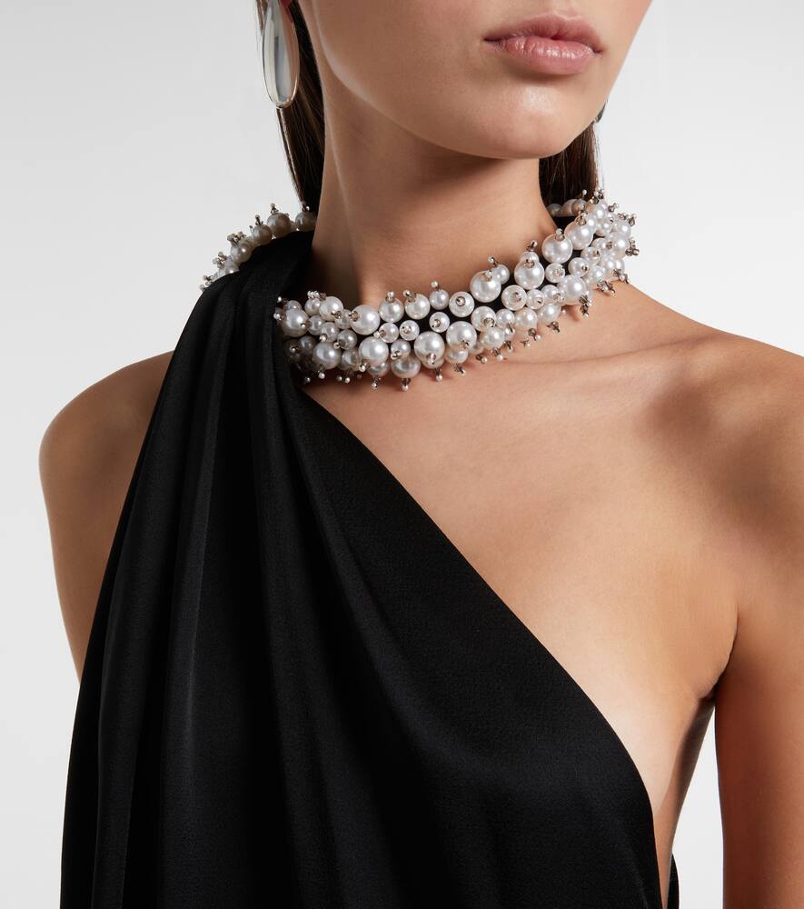 Расшитая атласная мини-юбка Stella McCartney, Black — фото 4