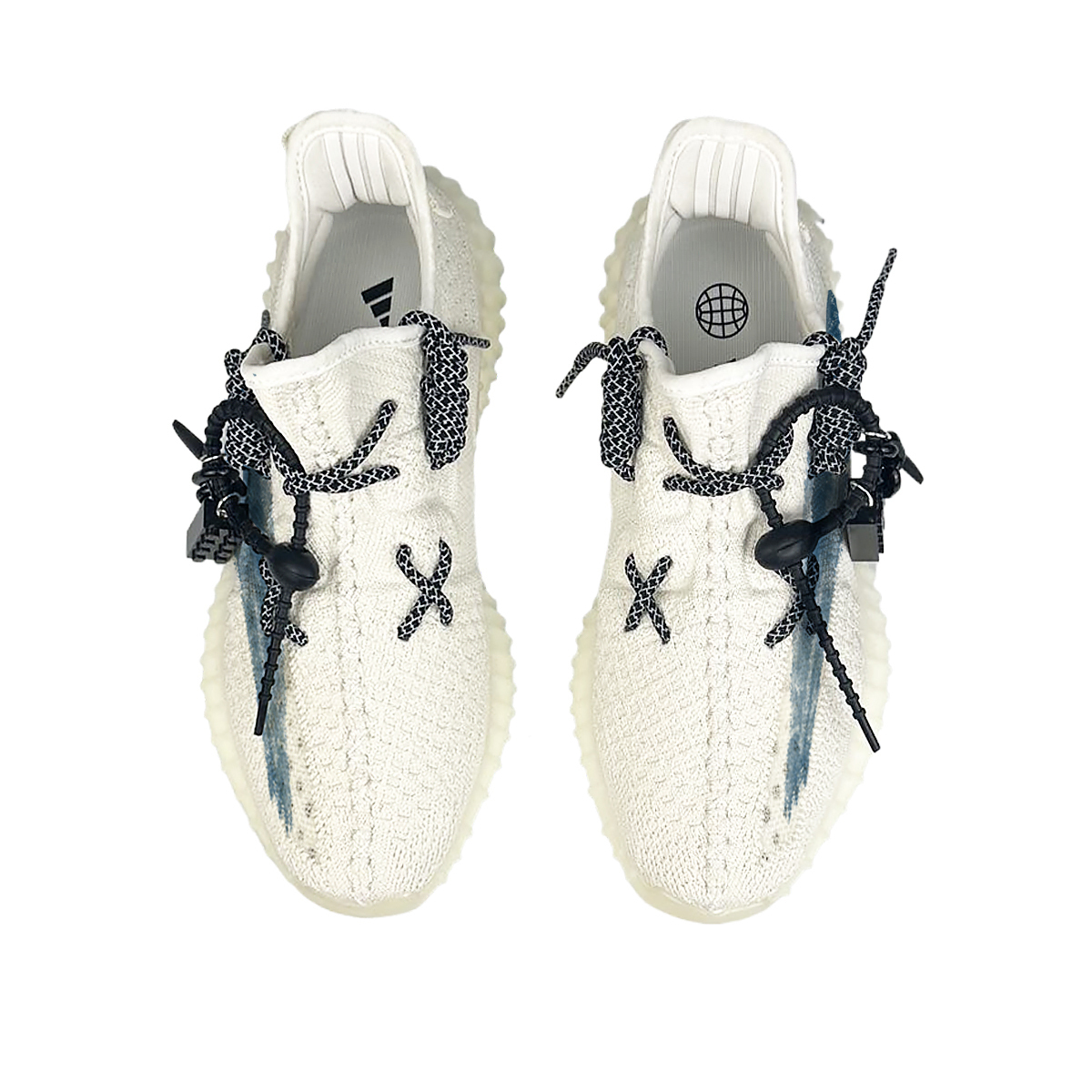 Yeezy Boost 350 V2 Low Top Повседневные Кроссовки Unisex Синий Белый Adidas Originals — фото 4