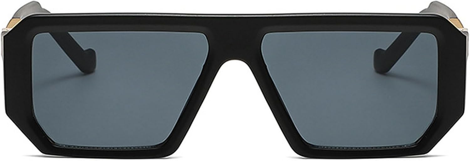 

Мужские модные квадратные солнцезащитные очки, женские винтажные солнцезащитные очки, классическая геометрия, прямоугольные очки, ретро-очки в большой оправе mincl, Black