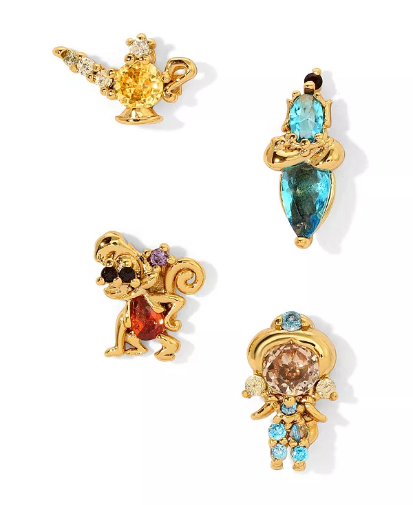 

Комплект серег-гвоздиков с разноцветными кристаллами в стиле принцессы Диснея Жасмин Girls Crew, gold