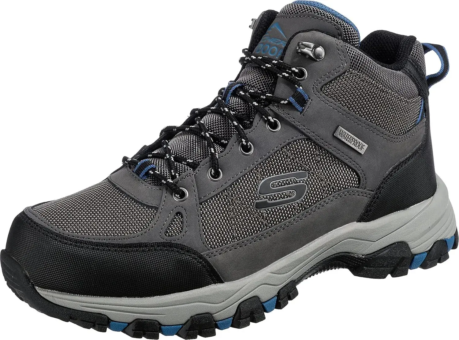 Походные ботинки Skechers Selmen Melano для мужчин, Gray Leather W Synthetic Mesh