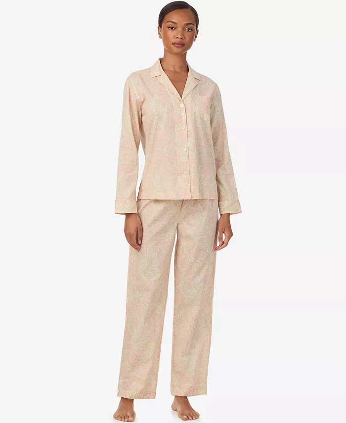 

Женский пижамный комплект с длинным рукавом Lauren Ralph Lauren, серый