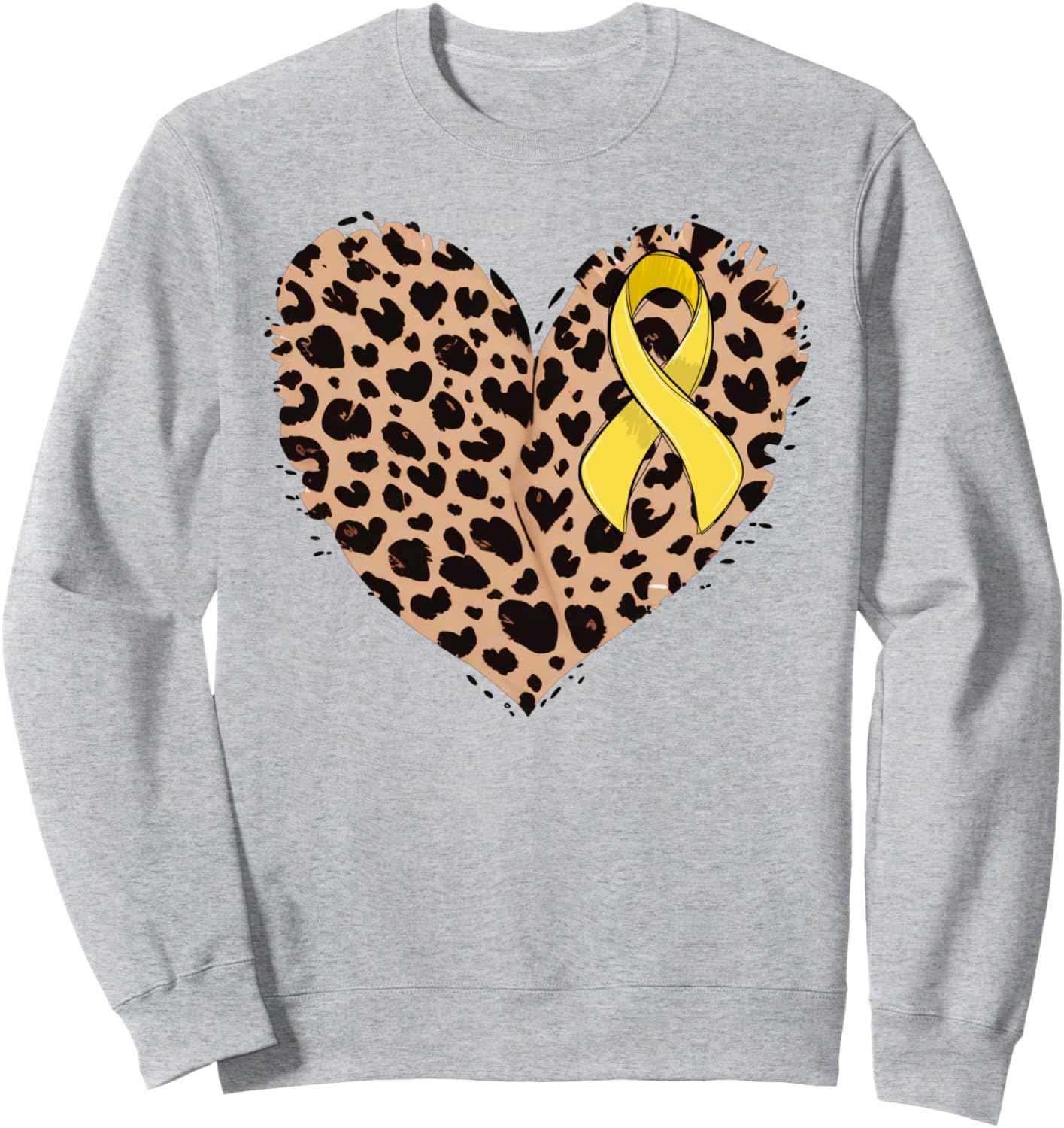 

Толстовка с принтом «Желтая лента, гепард, леопард, сердце» в поддержку борьбы с детским раком Cheetah Leopard Heart Childhood Cancer