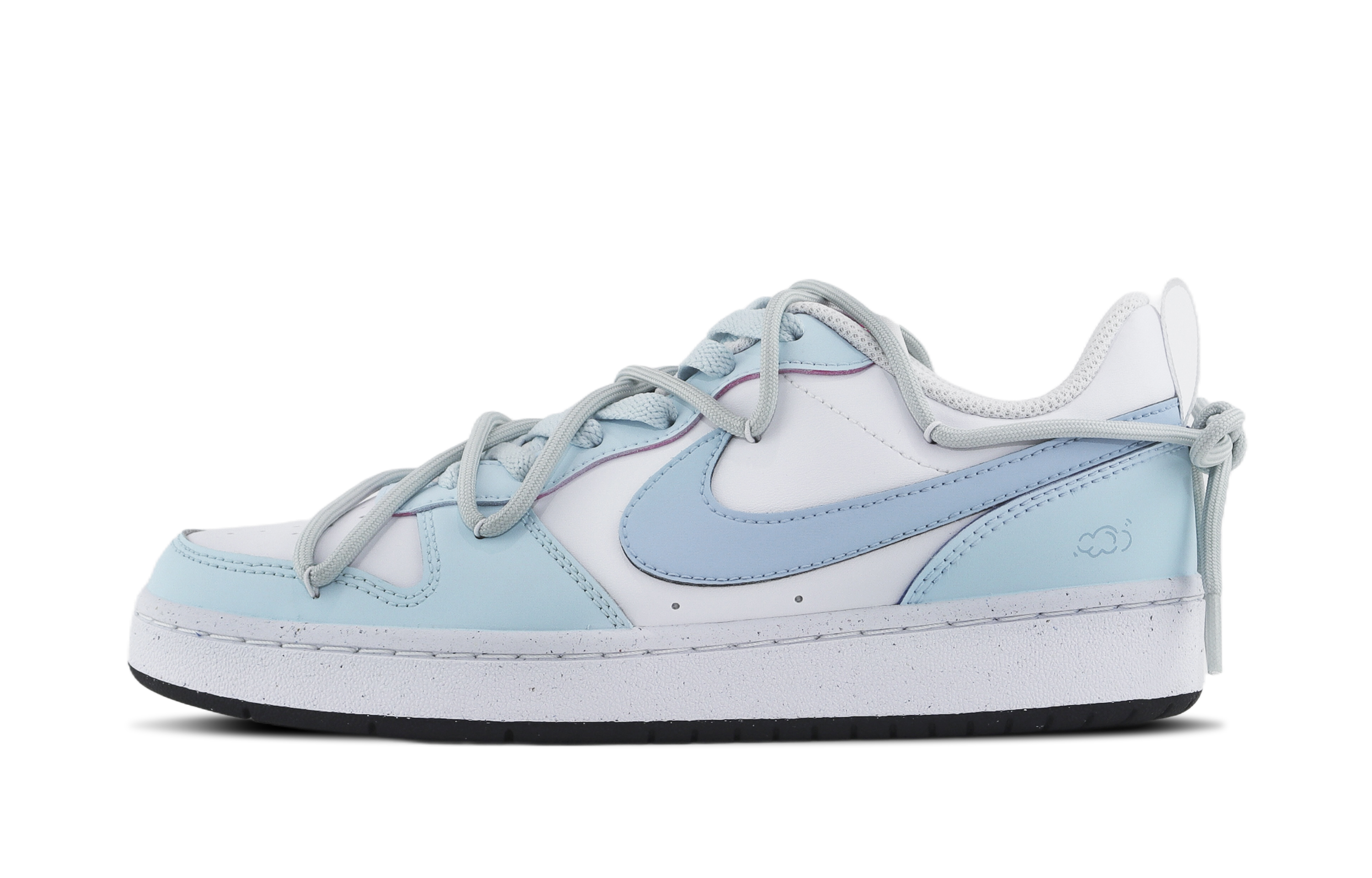 

Кроссовки Nike Court Borough Skateboard Shoes Women's Low-Top White Blue, Синий, Кроссовки Nike Court Borough Skateboard Shoes Women's Low-Top White Blue