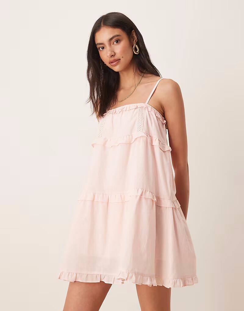 

Мини-платье бэби-долл ASOS DESIGN в нежно-розовом цвете