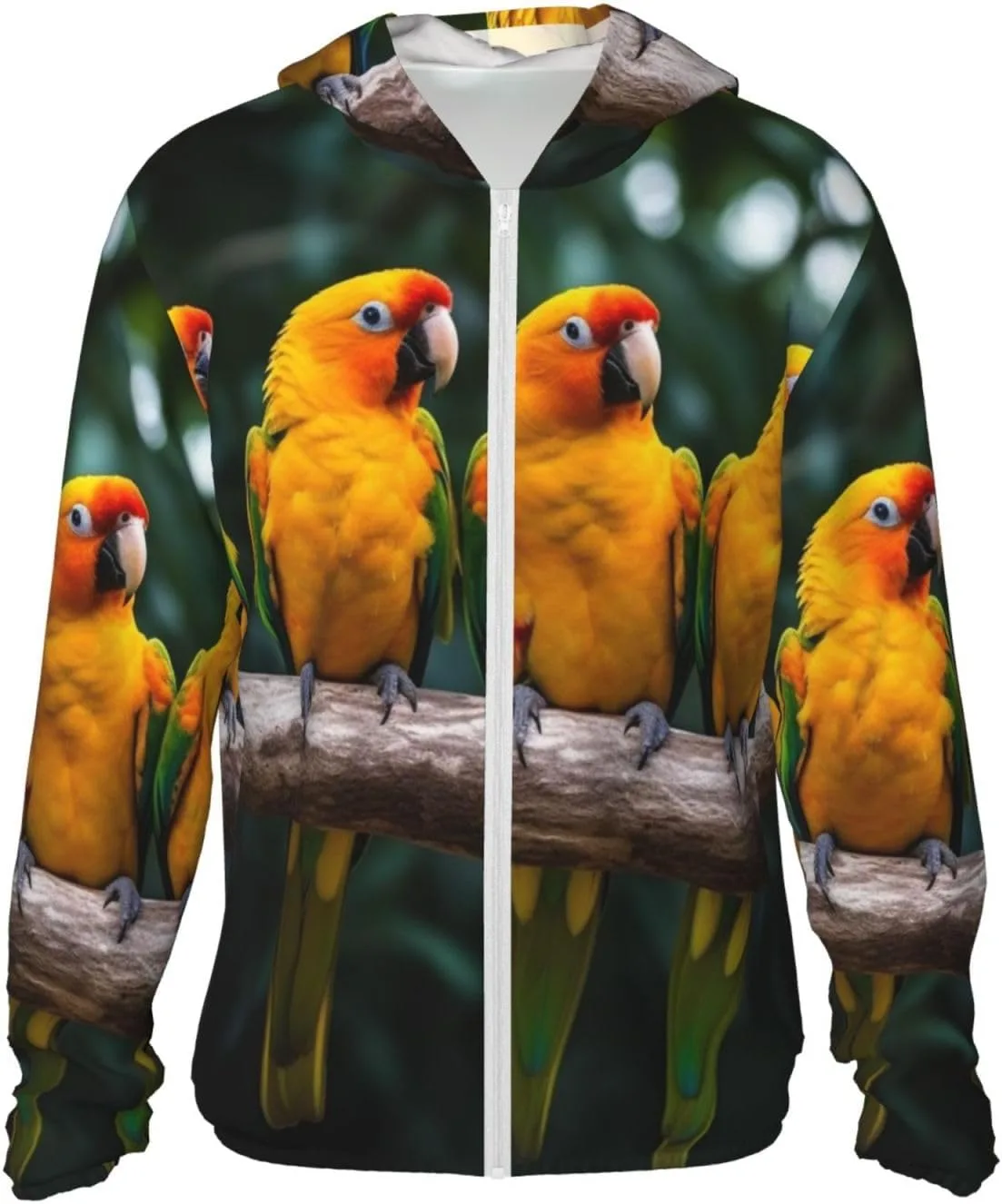 

Толстовка с капюшоном и принтом "Попугаи" Full Zip UPF 50+ HJBNW