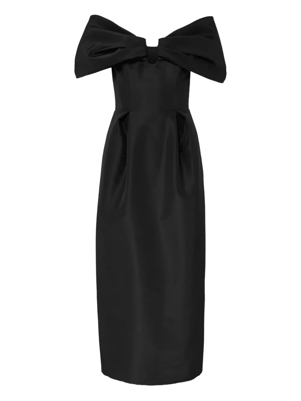 

Платье миди с бантом Carolina Herrera, черный