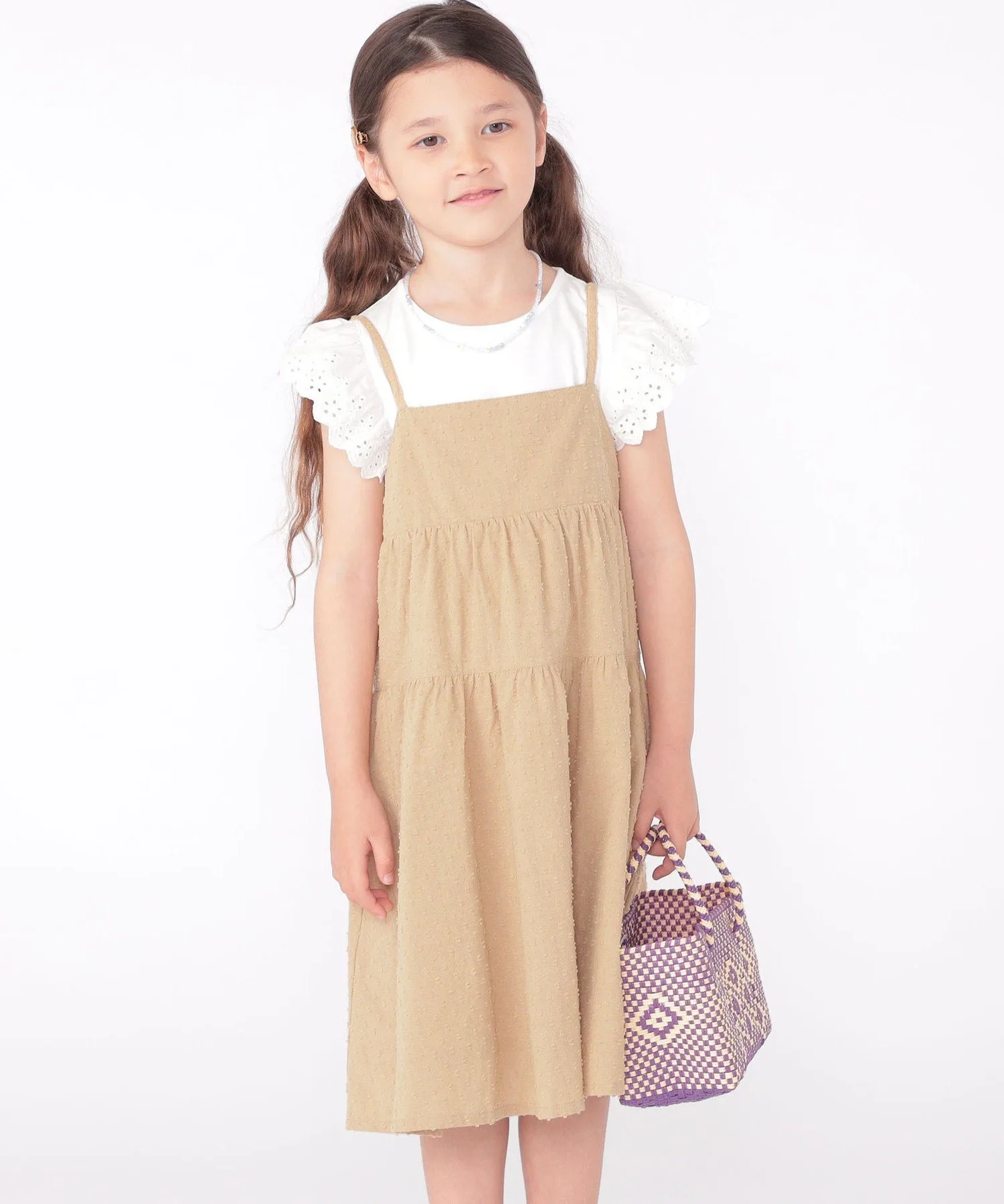 Детская модель: 100–130 см / Жаккардовое платье-комбинация SHIPS KIDS, Beige — фото 3