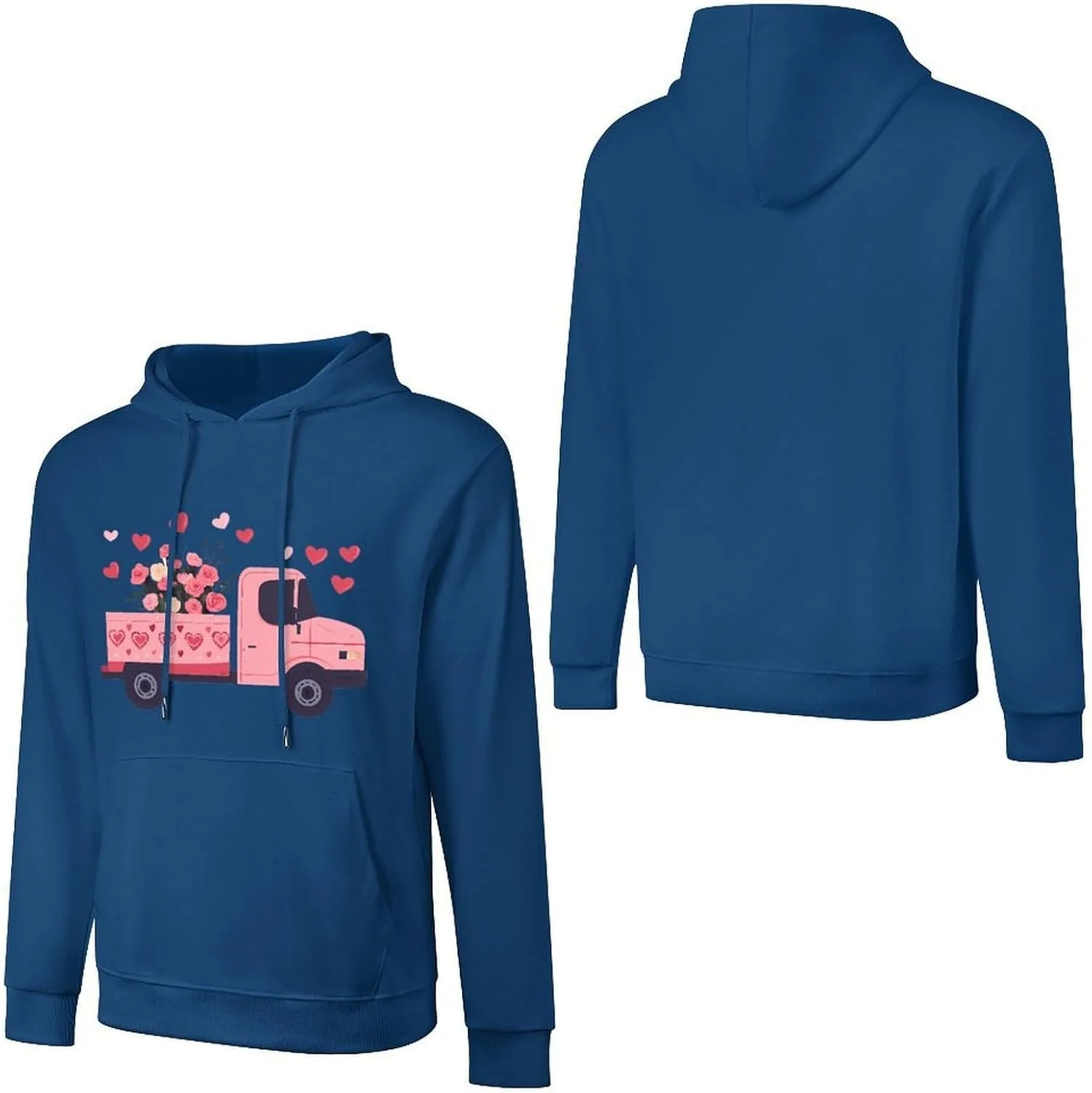 Generic Футболка с цветами и сердцами Fashion Hoodies для мужчин, хлопковый пуловер, толстовка с карманом — фото 4