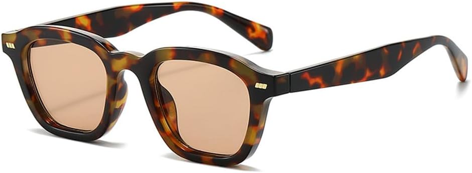 

Ретро квадратные женские солнцезащитные очки, модные темно-зеленые оттенки, защита от УФ-излучения UV400, мужские солнцезащитные очки в стиле панк с матовым покрытием и заклепками WNCKSQ, Leopard Champagne